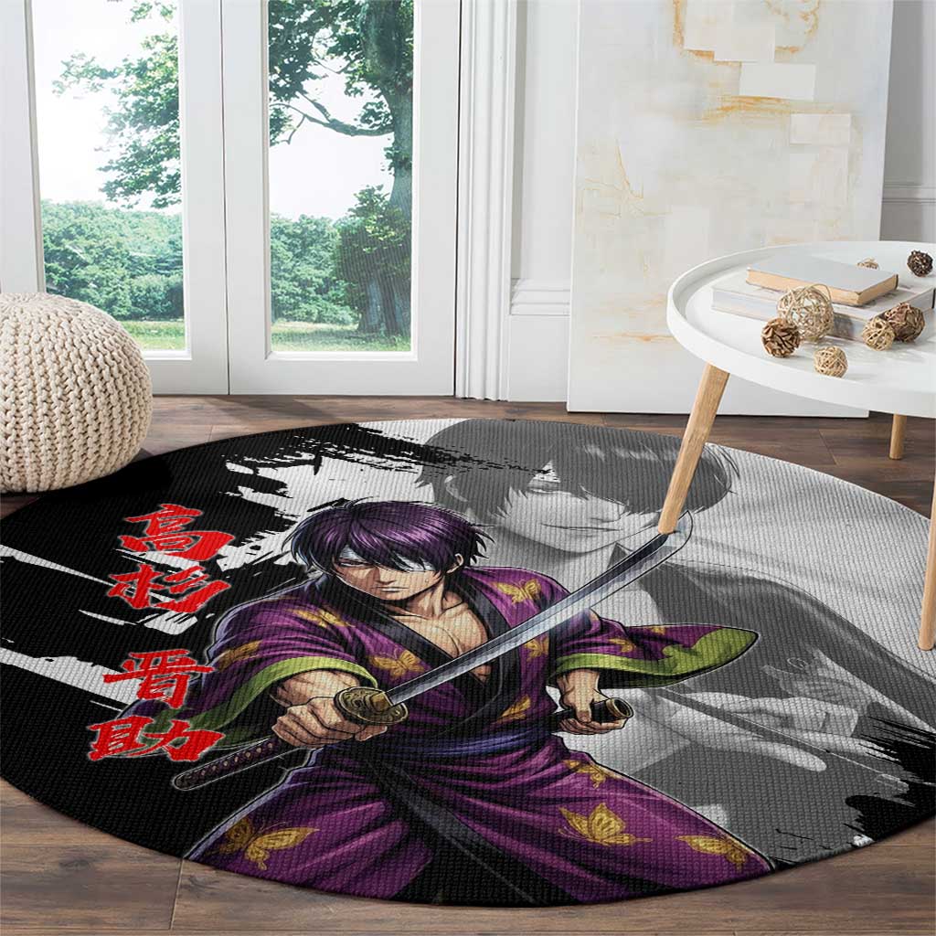 Shinsuke Takasugi Round Carpet Dark Ronin Ink Wash Style
