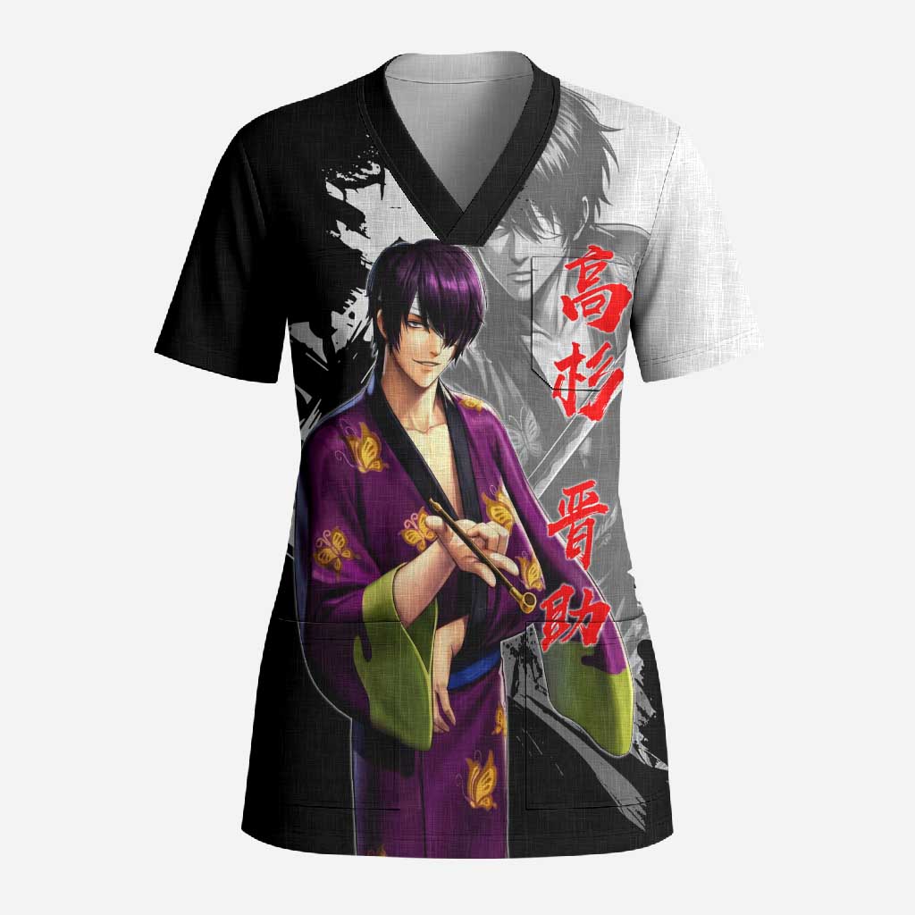 Shinsuke Takasugi Scrub Top Dark Ronin Ink Wash Style