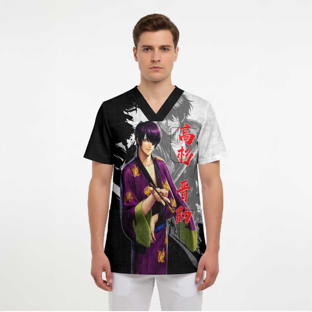 Shinsuke Takasugi Scrub Top Dark Ronin Ink Wash Style
