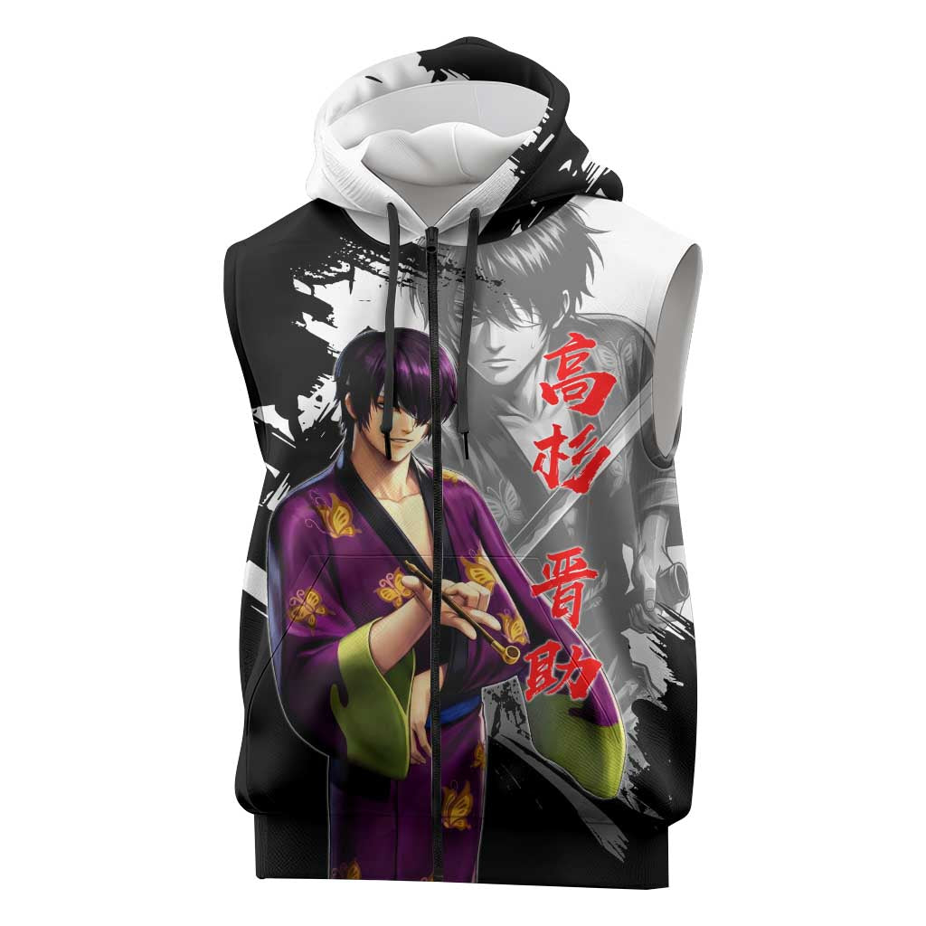 Shinsuke Takasugi Sleeveless Zip Hoodie Dark Ronin Ink Wash Style