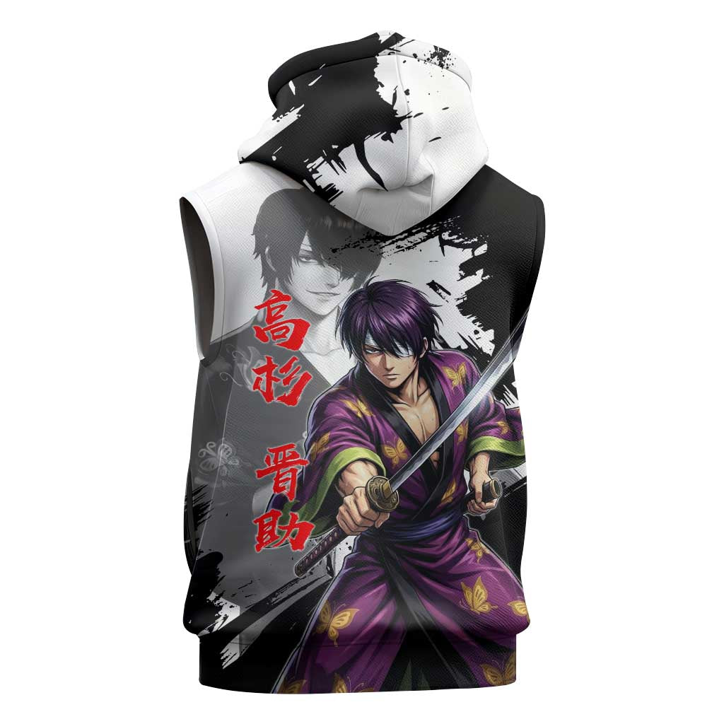 Shinsuke Takasugi Sleeveless Zip Hoodie Dark Ronin Ink Wash Style