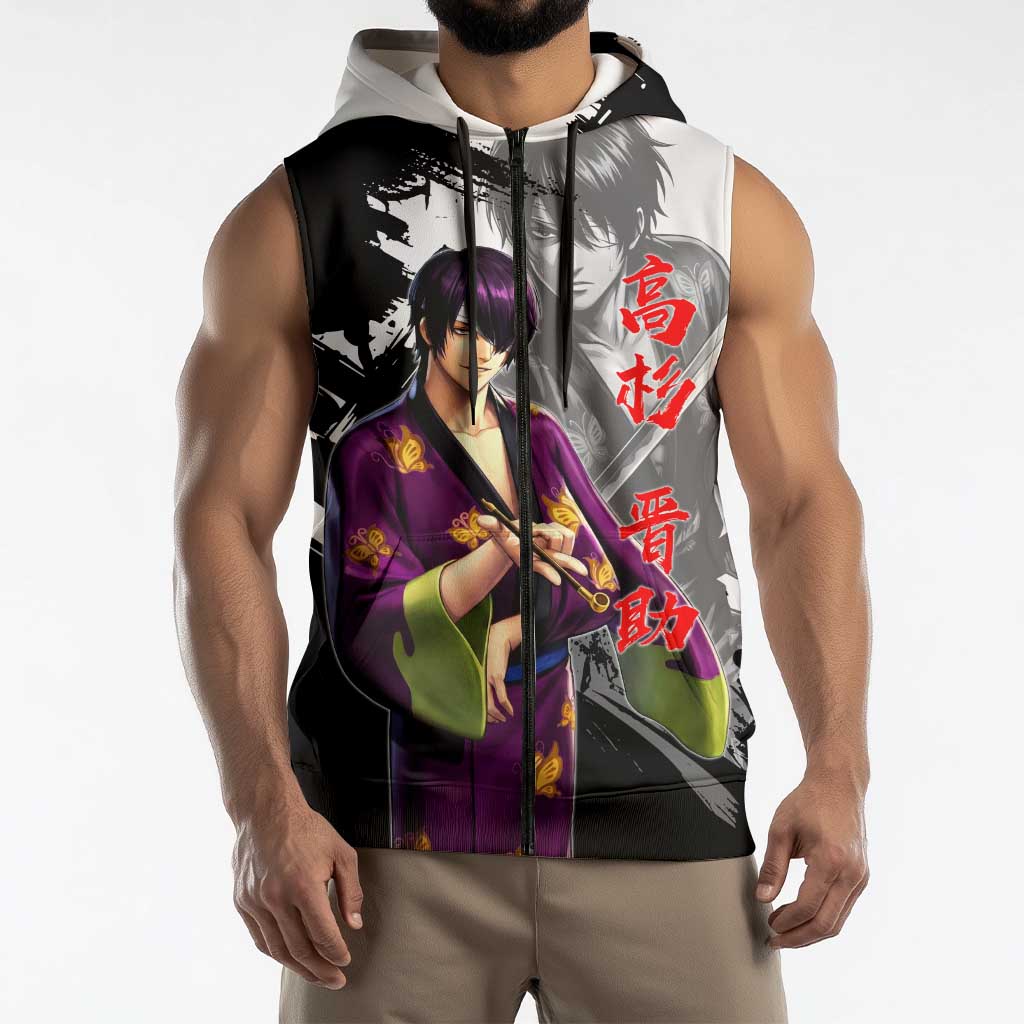 Shinsuke Takasugi Sleeveless Zip Hoodie Dark Ronin Ink Wash Style