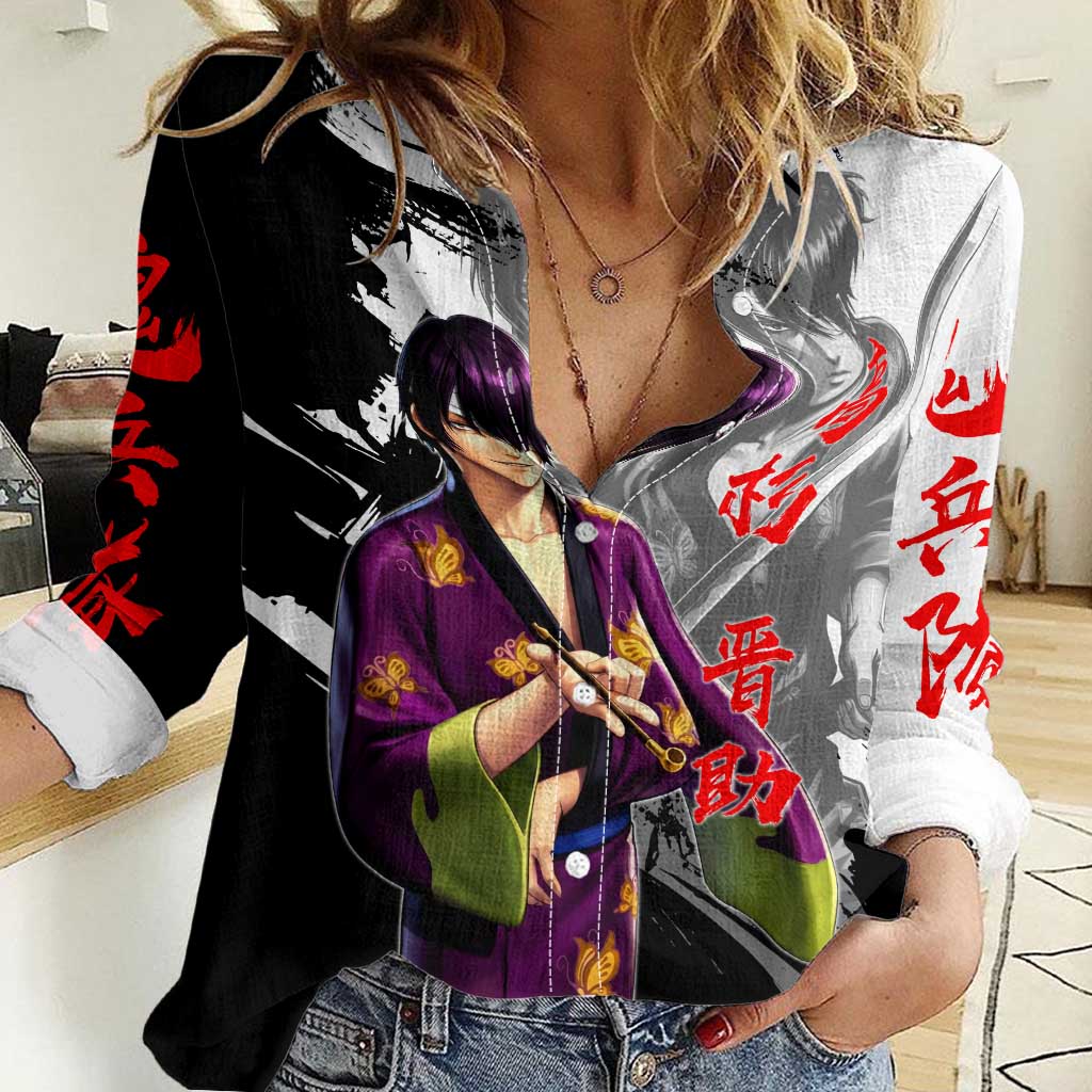 Shinsuke Takasugi Women Casual Shirt Dark Ronin Ink Wash Style