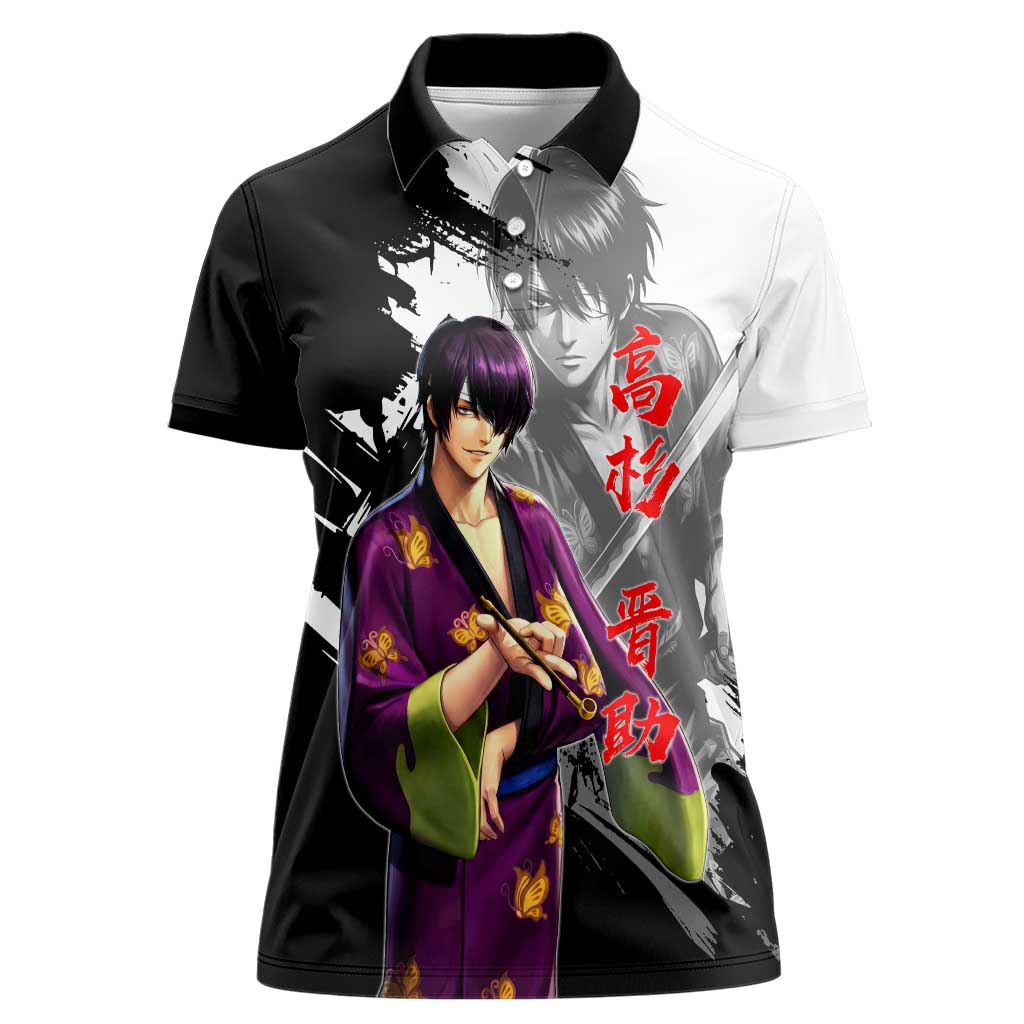 Shinsuke Takasugi Women Polo Shirt Dark Ronin Ink Wash Style