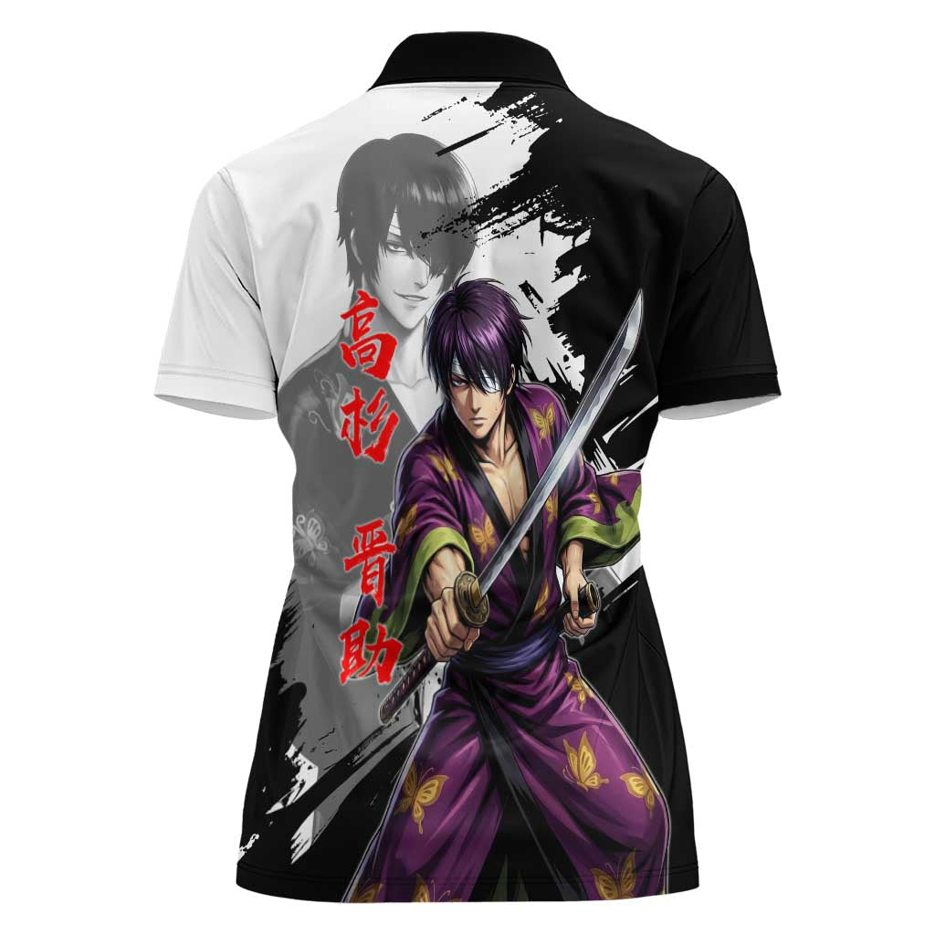 Shinsuke Takasugi Women Polo Shirt Dark Ronin Ink Wash Style