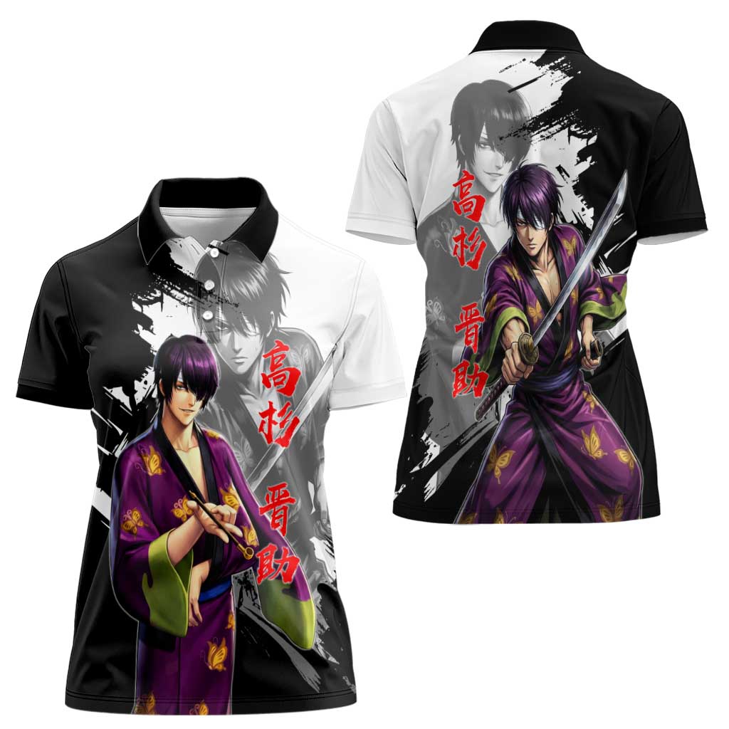 Shinsuke Takasugi Women Polo Shirt Dark Ronin Ink Wash Style