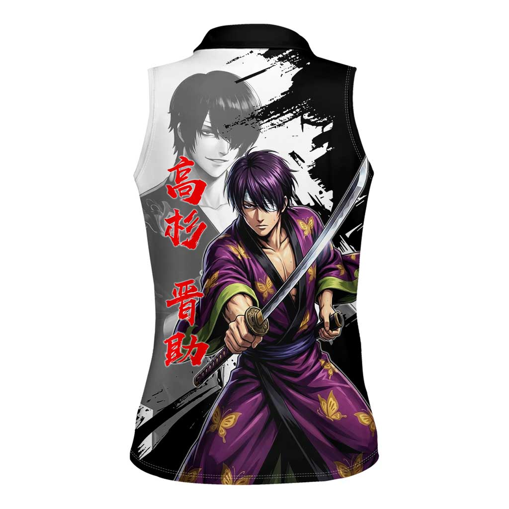 Shinsuke Takasugi Women Sleeveless Polo Shirt Dark Ronin Ink Wash Style