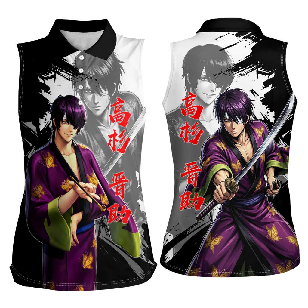 Shinsuke Takasugi Women Sleeveless Polo Shirt Dark Ronin Ink Wash Style