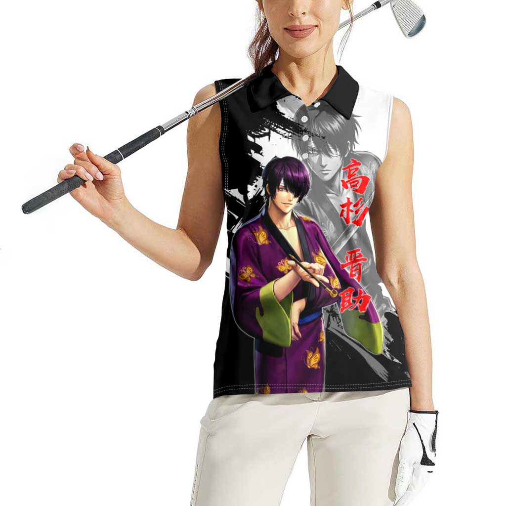 Shinsuke Takasugi Women Sleeveless Polo Shirt Dark Ronin Ink Wash Style