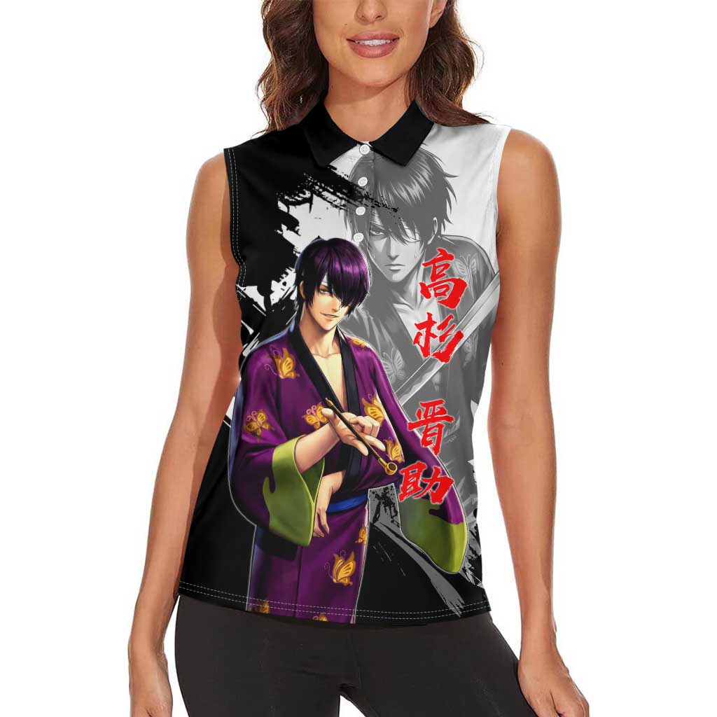 Shinsuke Takasugi Women Sleeveless Polo Shirt Dark Ronin Ink Wash Style
