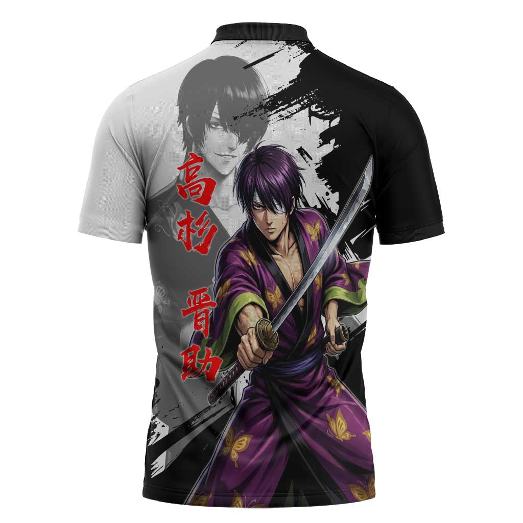 Shinsuke Takasugi Zipper Polo Shirt Dark Ronin Ink Wash Style