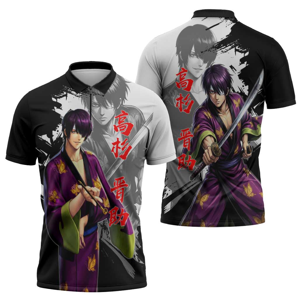 Shinsuke Takasugi Zipper Polo Shirt Dark Ronin Ink Wash Style