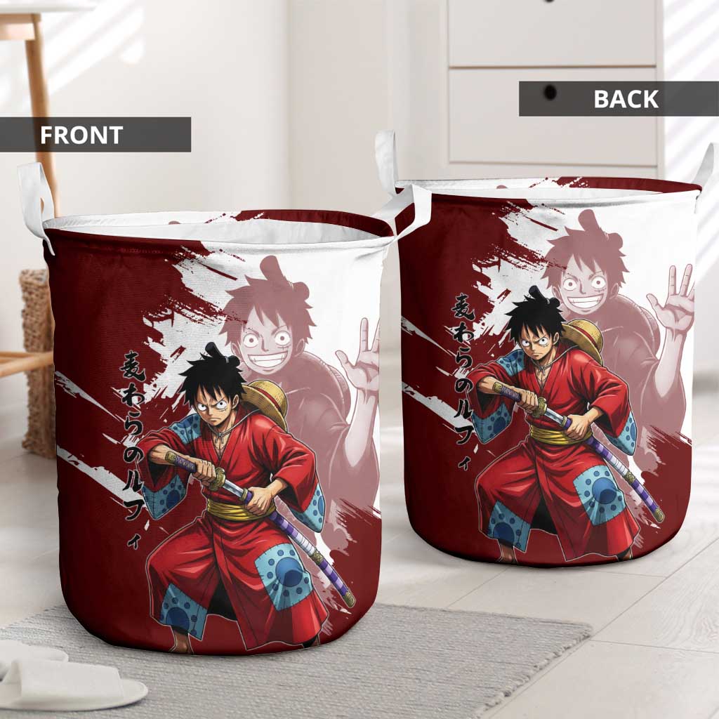 Wano Samurai Luffy Laundry Basket One Piece Warrior Straw Hat
