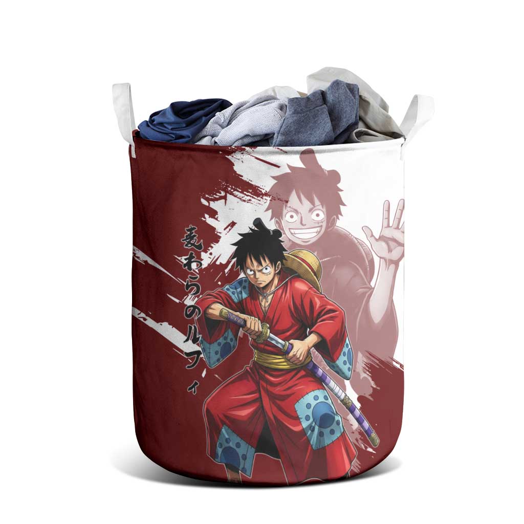 Wano Samurai Luffy Laundry Basket One Piece Warrior Straw Hat