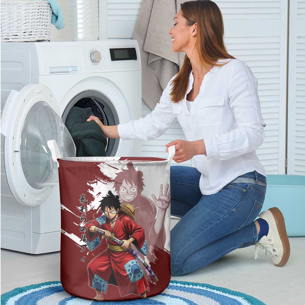 Wano Samurai Luffy Laundry Basket One Piece Warrior Straw Hat