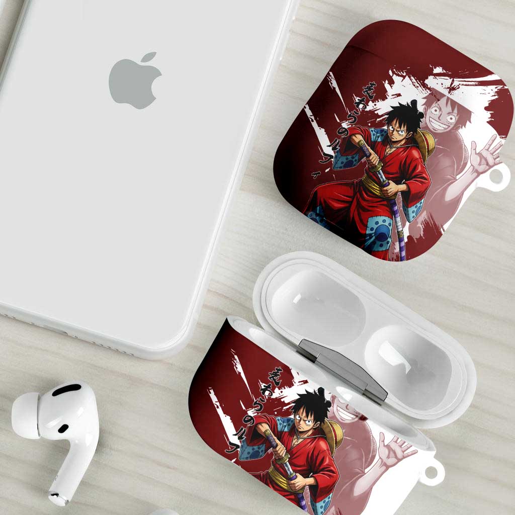 Wano Samurai Luffy AirPods Case One Piece Warrior Straw Hat