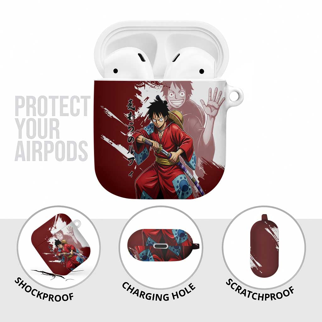 Wano Samurai Luffy AirPods Case One Piece Warrior Straw Hat