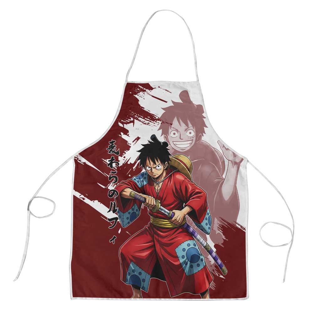 Wano Samurai Luffy Apron One Piece Warrior Straw Hat