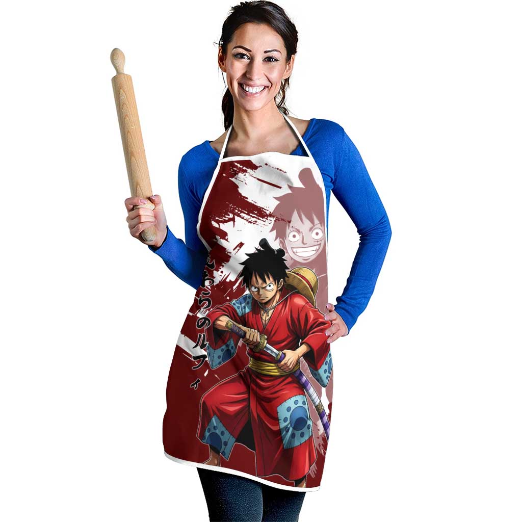 Wano Samurai Luffy Apron One Piece Warrior Straw Hat