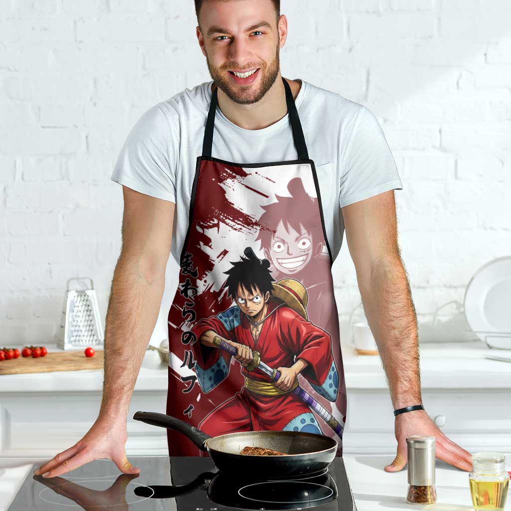 Wano Samurai Luffy Apron One Piece Warrior Straw Hat