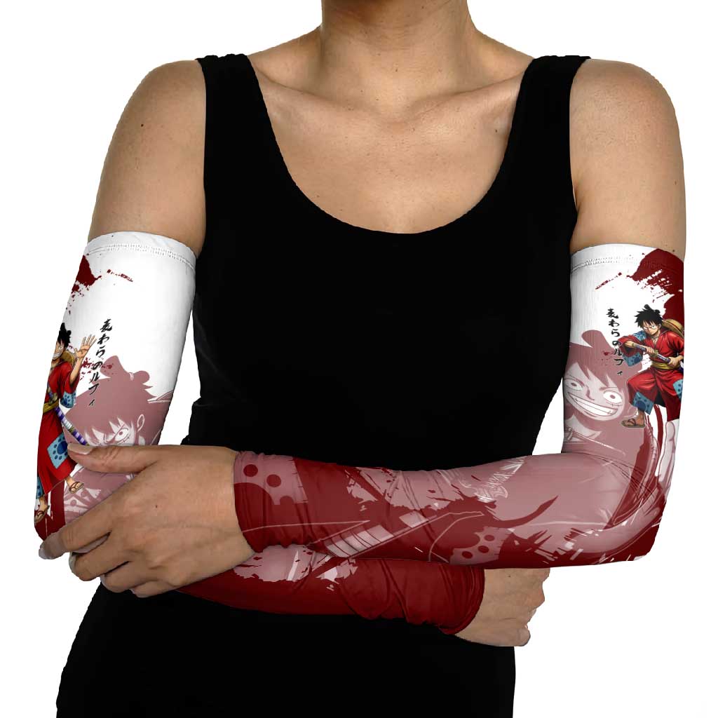 Wano Samurai Luffy Arm Sleeves One Piece Warrior Straw Hat