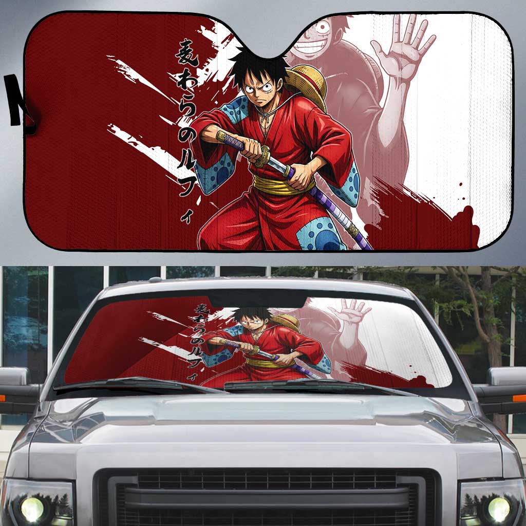 Wano Samurai Luffy Auto Sun Shade One Piece Warrior Straw Hat