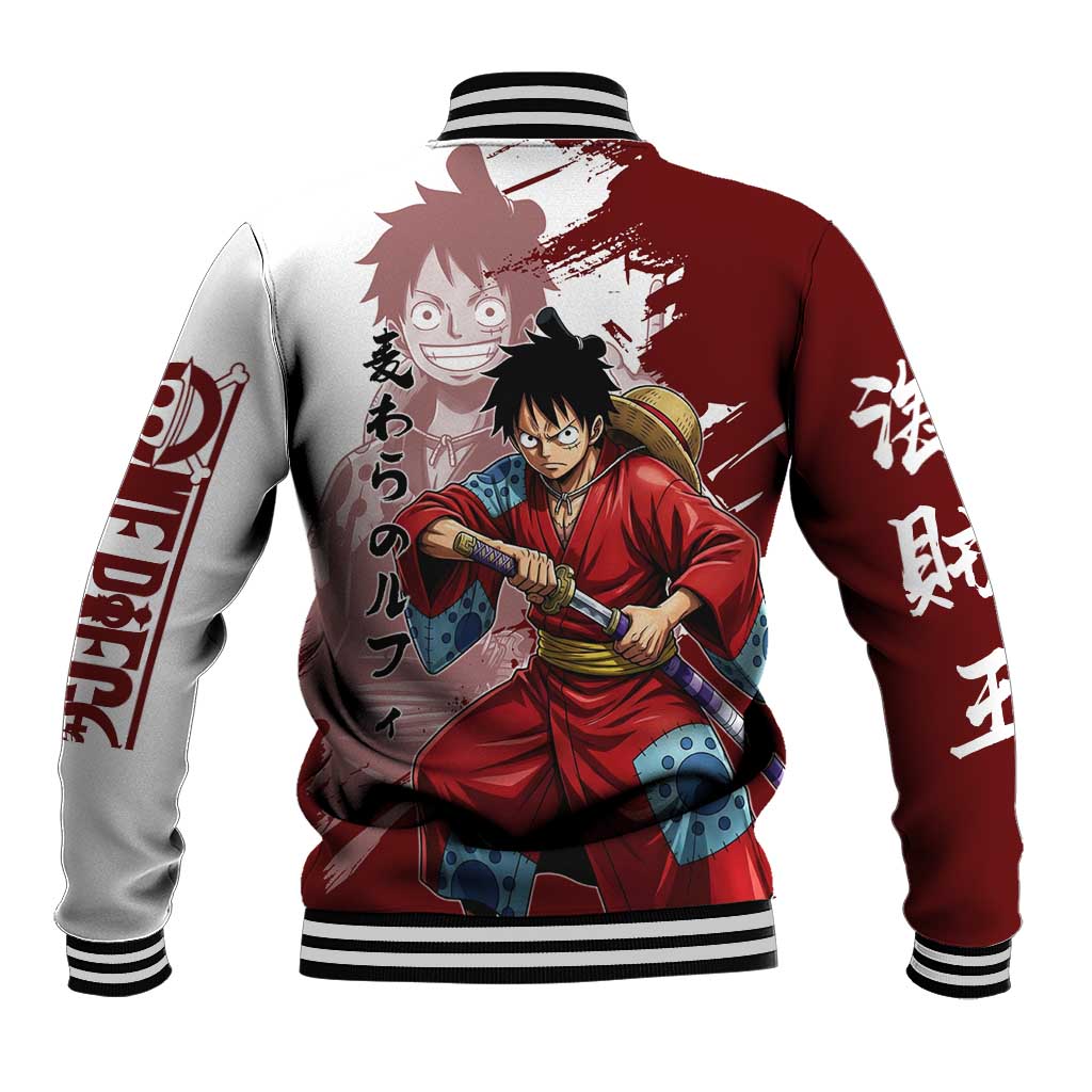 Wano Samurai Luffy Baseball Jacket One Piece Warrior Straw Hat