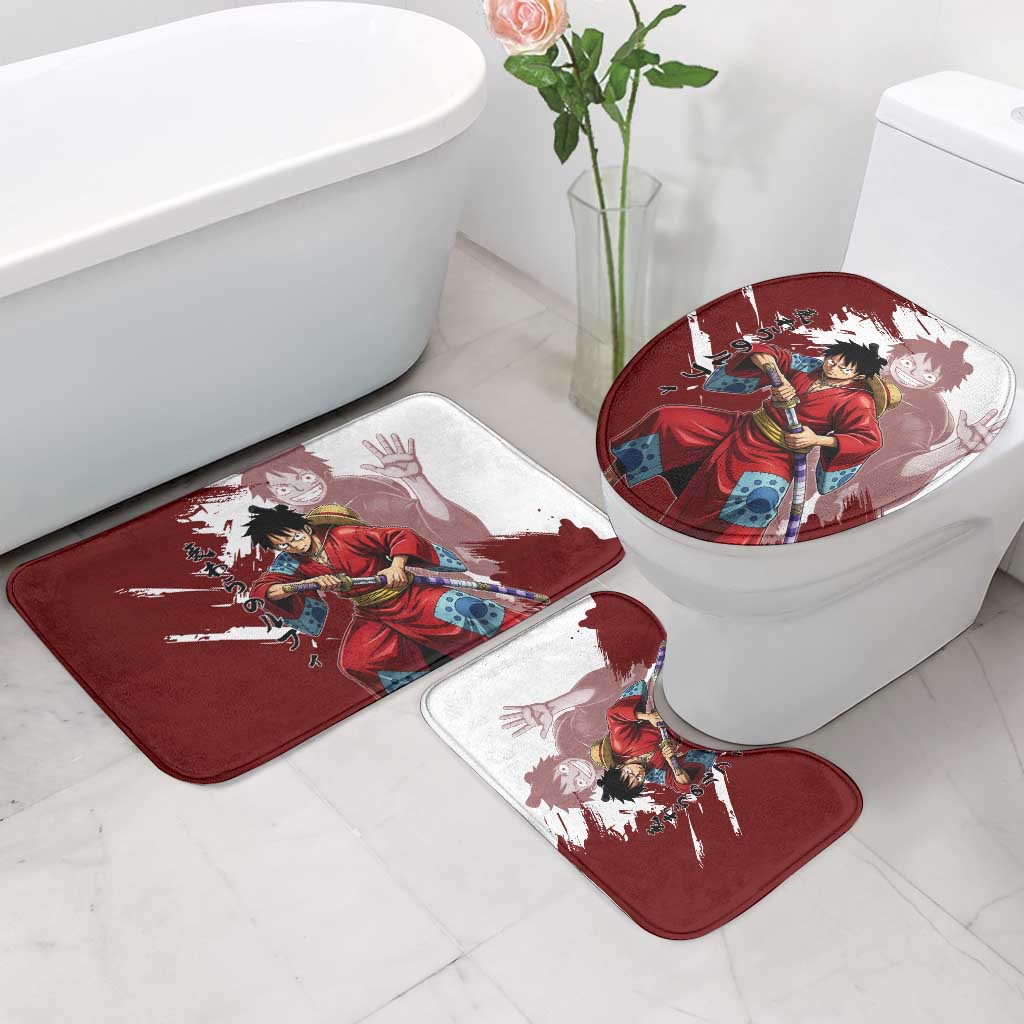 Wano Samurai Luffy Bathroom Set One Piece Warrior Straw Hat