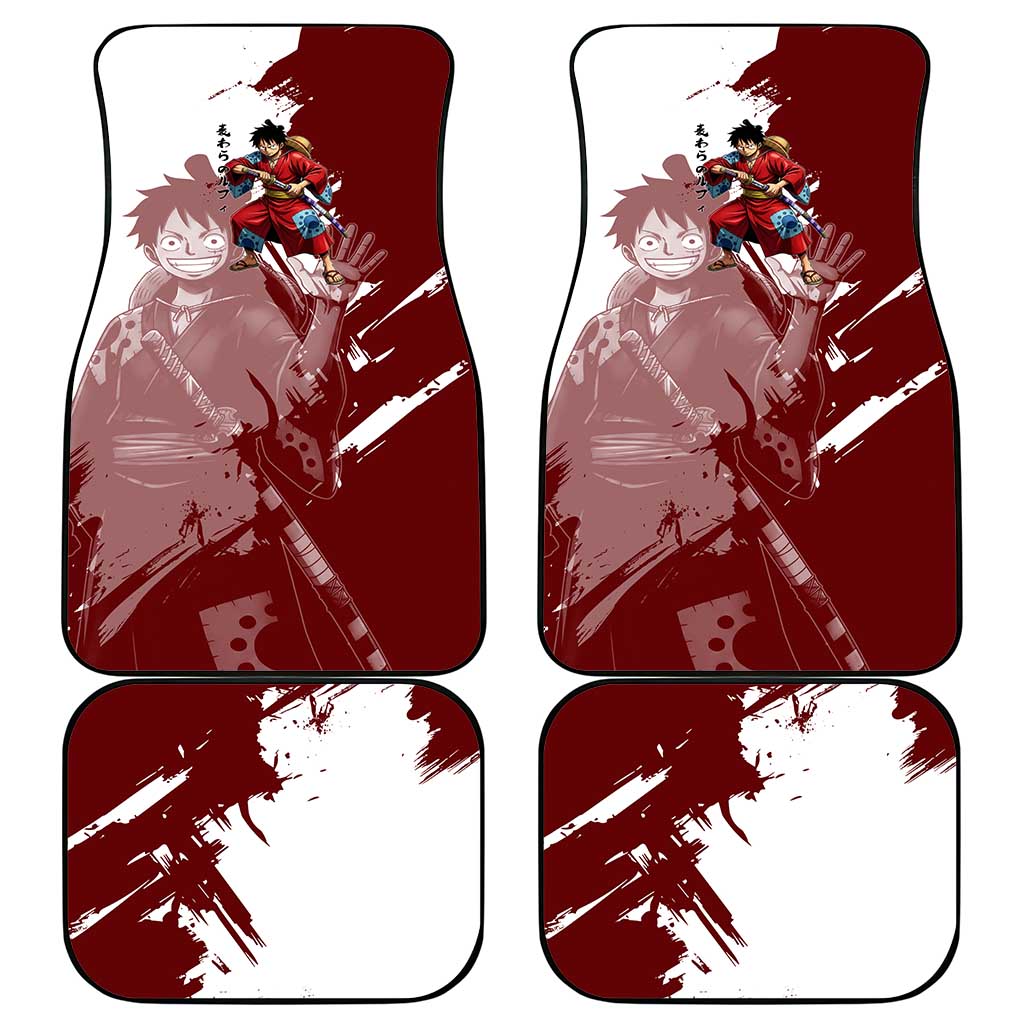 Wano Samurai Luffy Car Mats One Piece Warrior Straw Hat