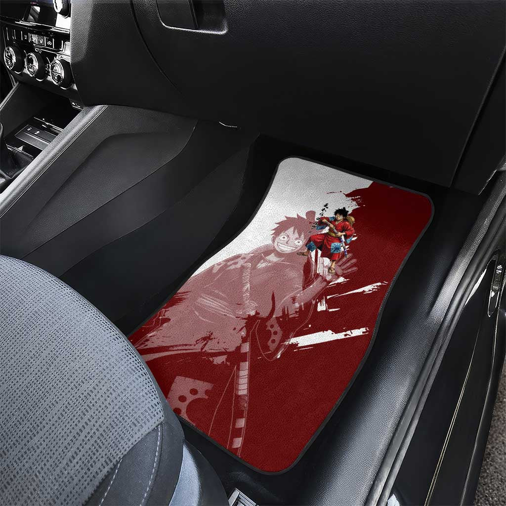 Wano Samurai Luffy Car Mats One Piece Warrior Straw Hat