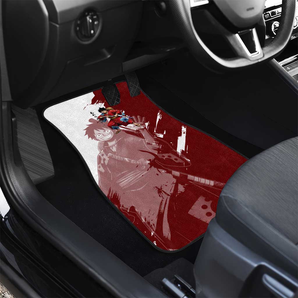 Wano Samurai Luffy Car Mats One Piece Warrior Straw Hat