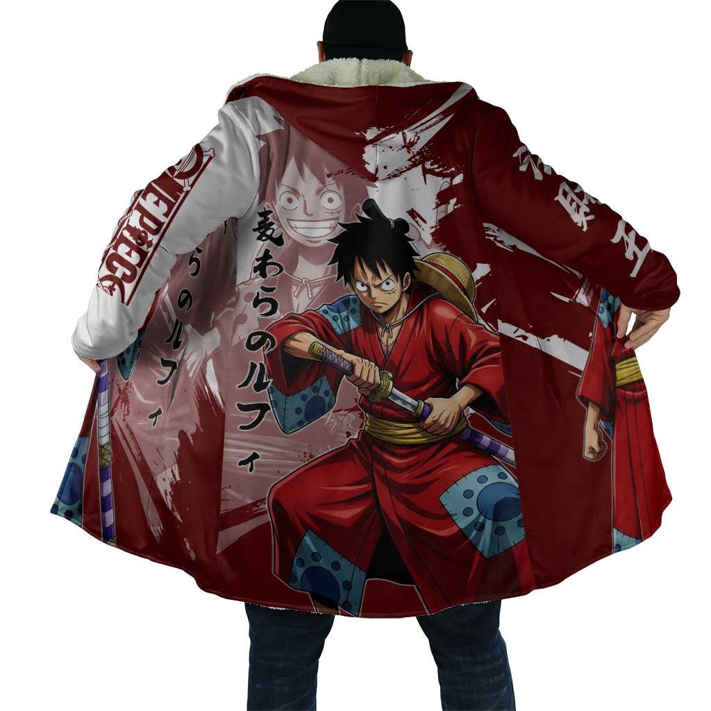 Wano Samurai Luffy Cloak One Piece Warrior Straw Hat