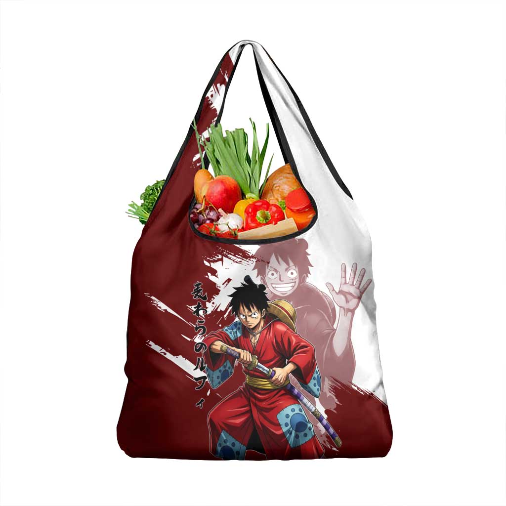 Wano Samurai Luffy Grocery Bag One Piece Warrior Straw Hat