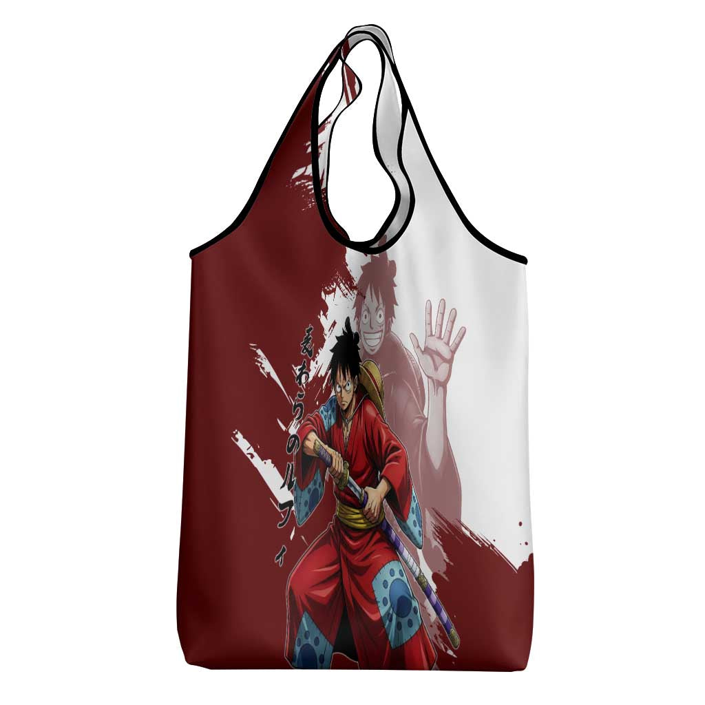Wano Samurai Luffy Grocery Bag One Piece Warrior Straw Hat