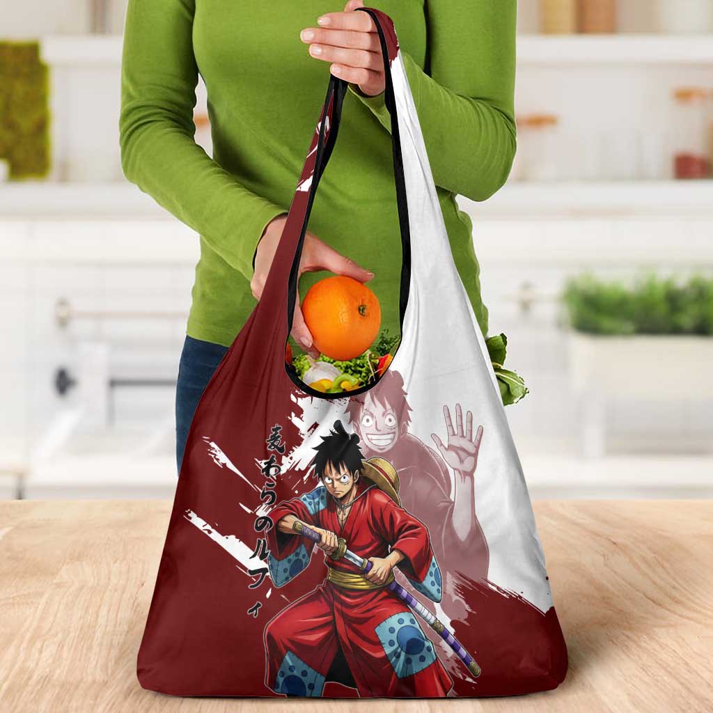 Wano Samurai Luffy Grocery Bag One Piece Warrior Straw Hat