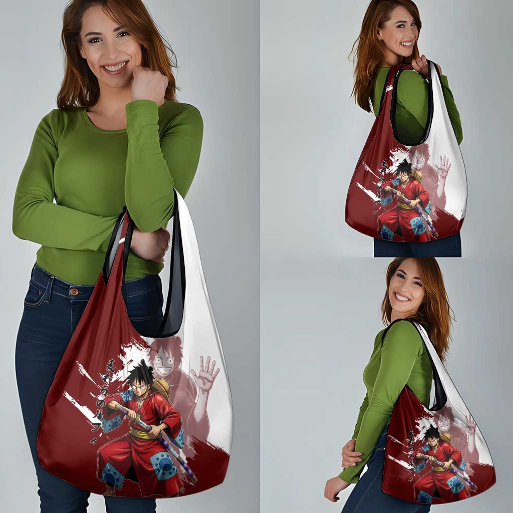 Wano Samurai Luffy Grocery Bag One Piece Warrior Straw Hat