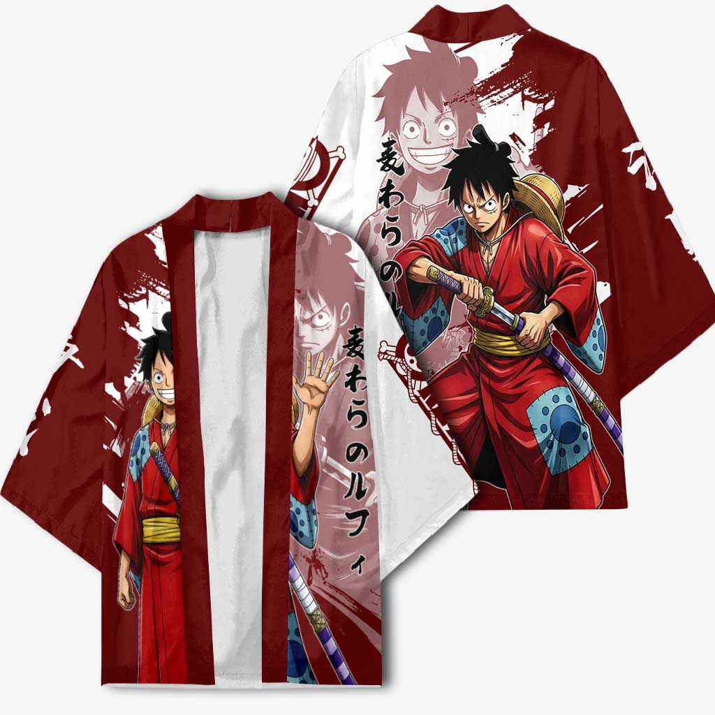 Wano Samurai Luffy Kimono One Piece Warrior Straw Hat