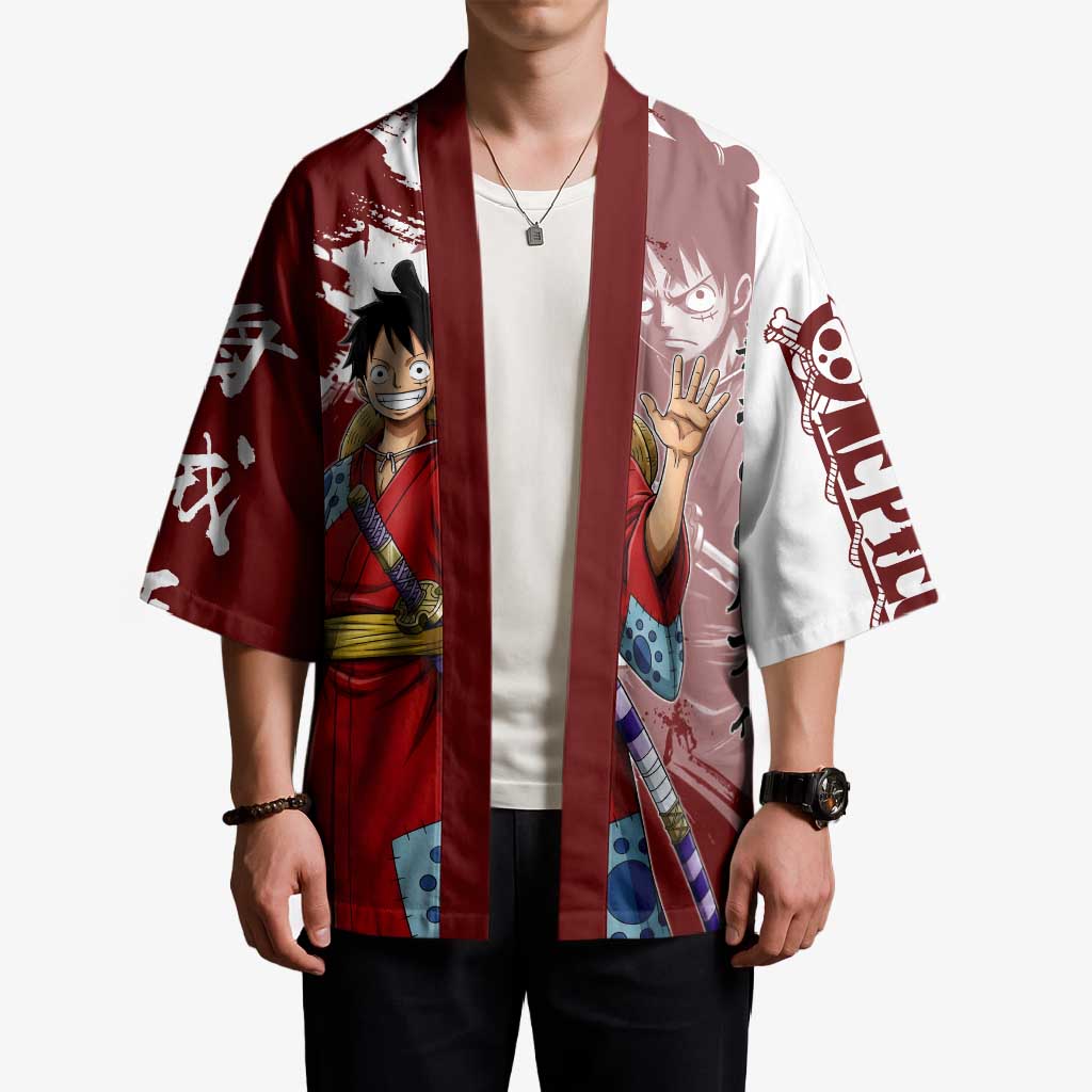 Wano Samurai Luffy Kimono One Piece Warrior Straw Hat
