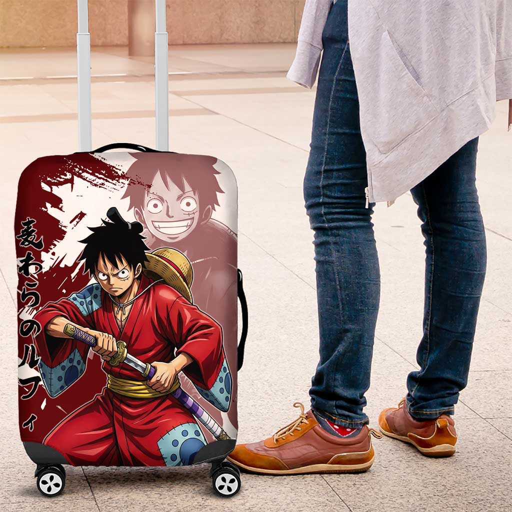 Wano Samurai Luffy Luggage Cover One Piece Warrior Straw Hat