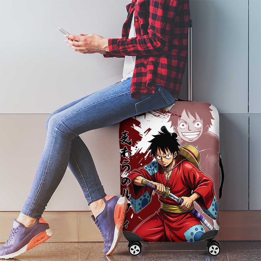 Wano Samurai Luffy Luggage Cover One Piece Warrior Straw Hat