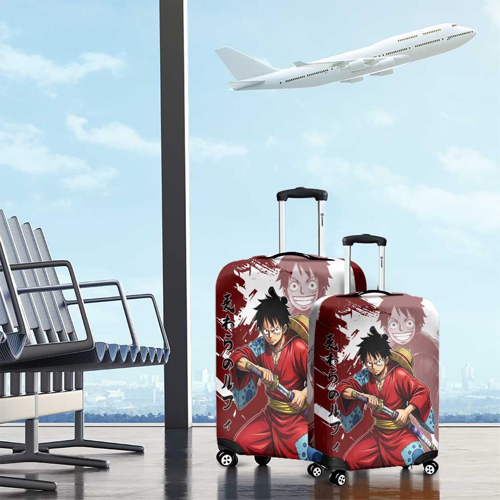Wano Samurai Luffy Luggage Cover One Piece Warrior Straw Hat