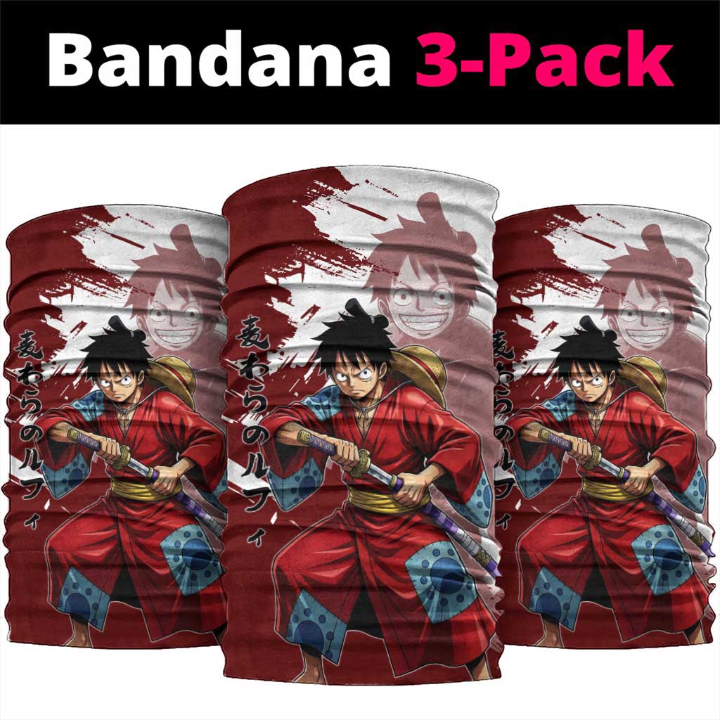 Wano Samurai Luffy Neck Gaiter One Piece Warrior Straw Hat