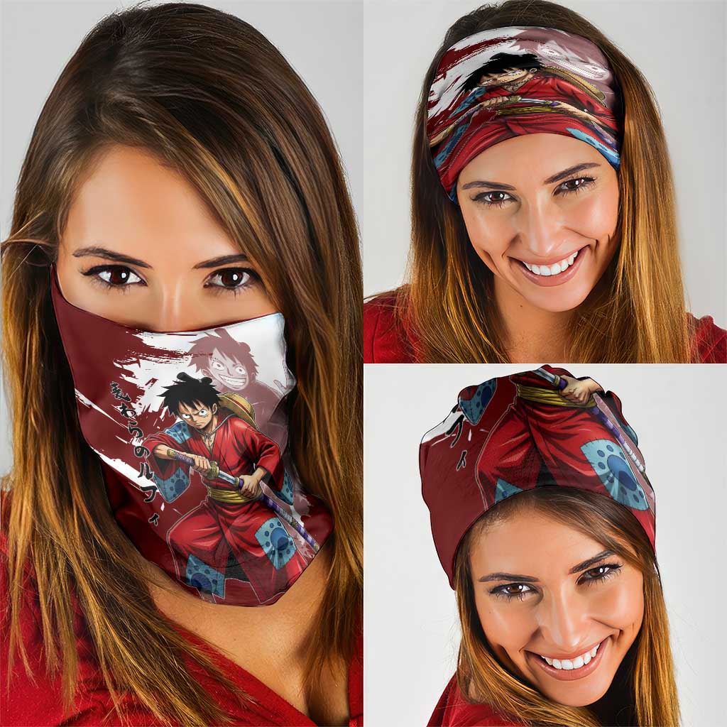 Wano Samurai Luffy Neck Gaiter One Piece Warrior Straw Hat