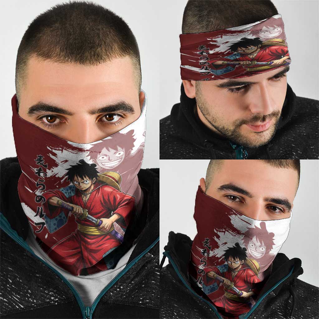 Wano Samurai Luffy Neck Gaiter One Piece Warrior Straw Hat