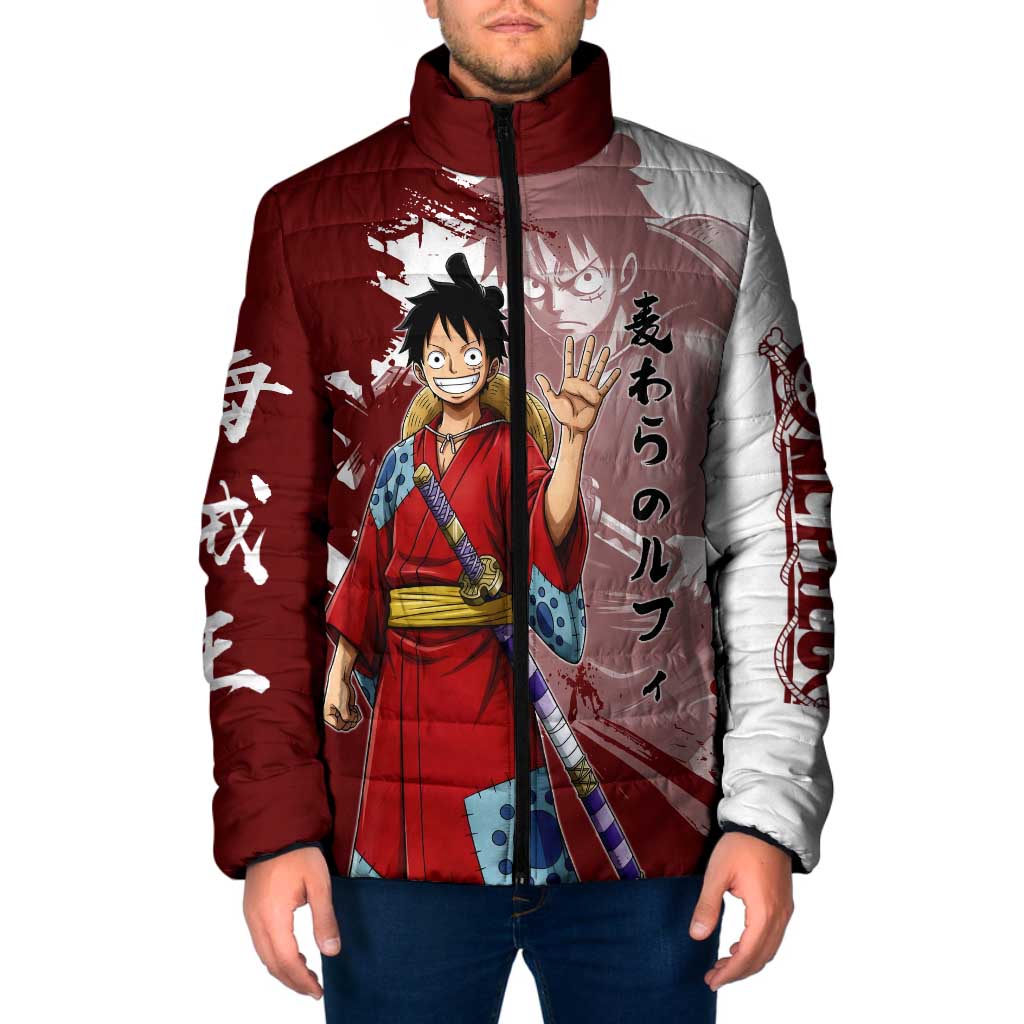 Wano Samurai Luffy Padded Jacket One Piece Warrior Straw Hat
