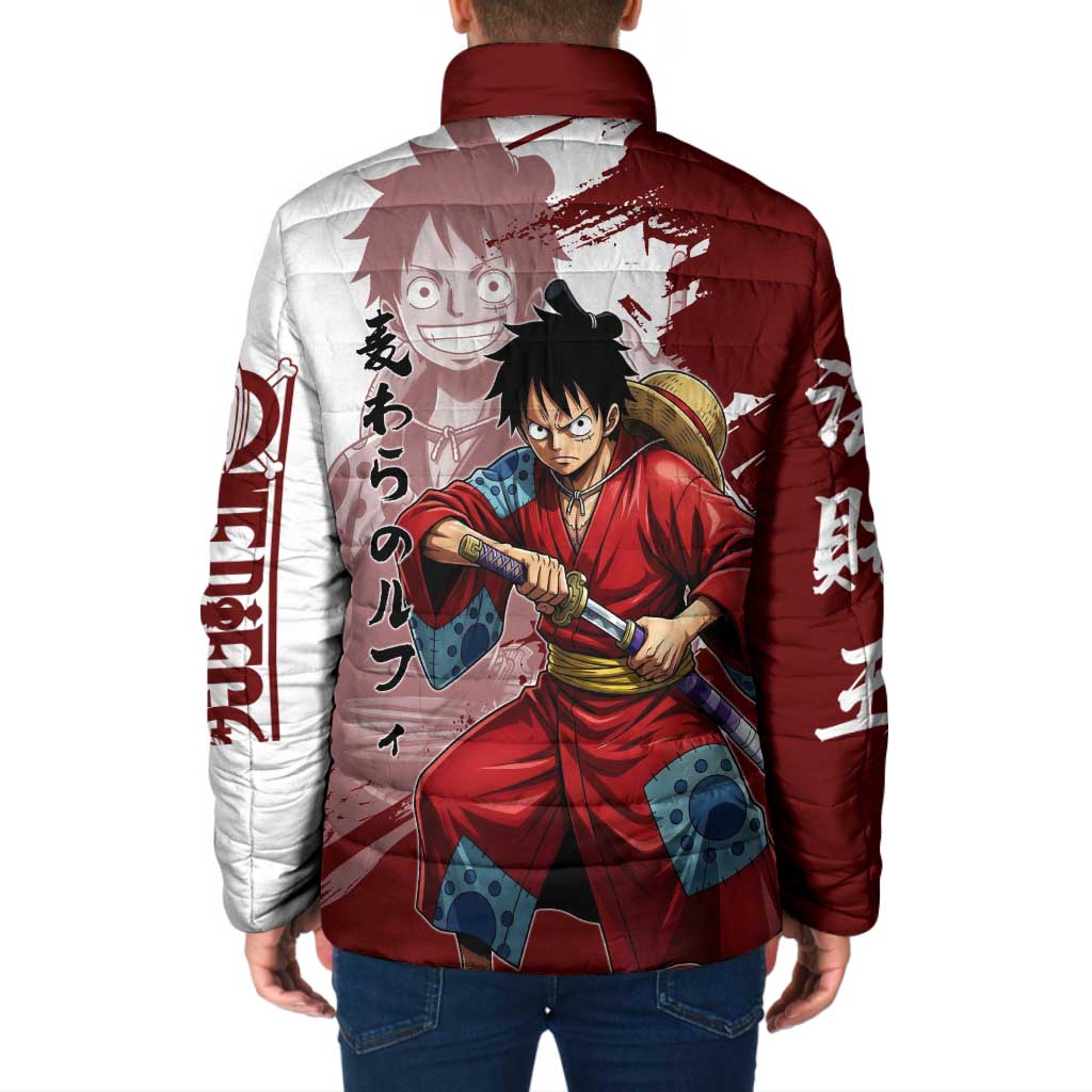 Wano Samurai Luffy Padded Jacket One Piece Warrior Straw Hat