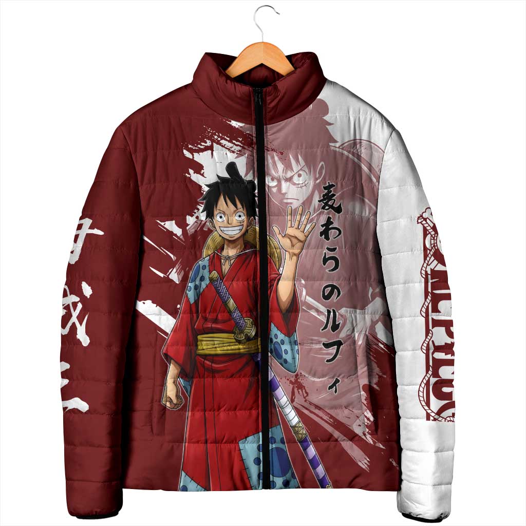 Wano Samurai Luffy Padded Jacket One Piece Warrior Straw Hat