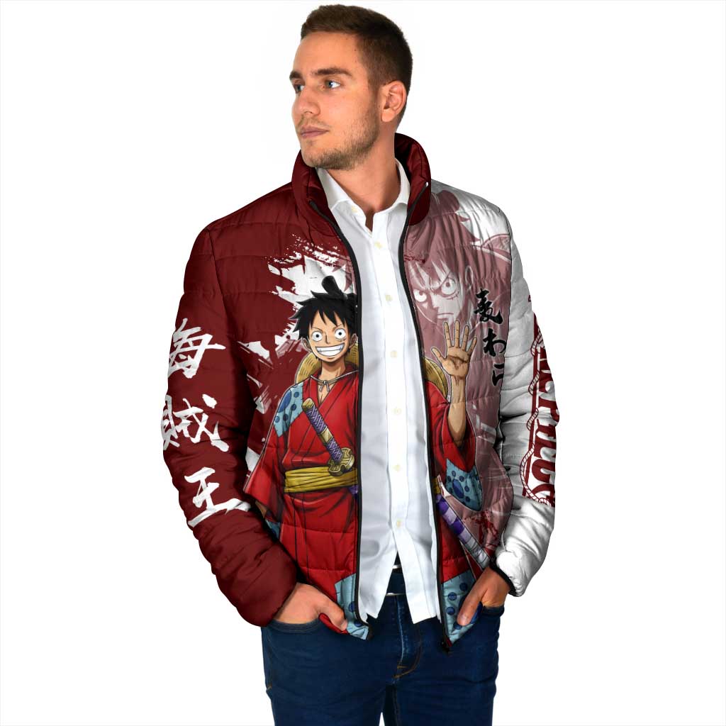 Wano Samurai Luffy Padded Jacket One Piece Warrior Straw Hat