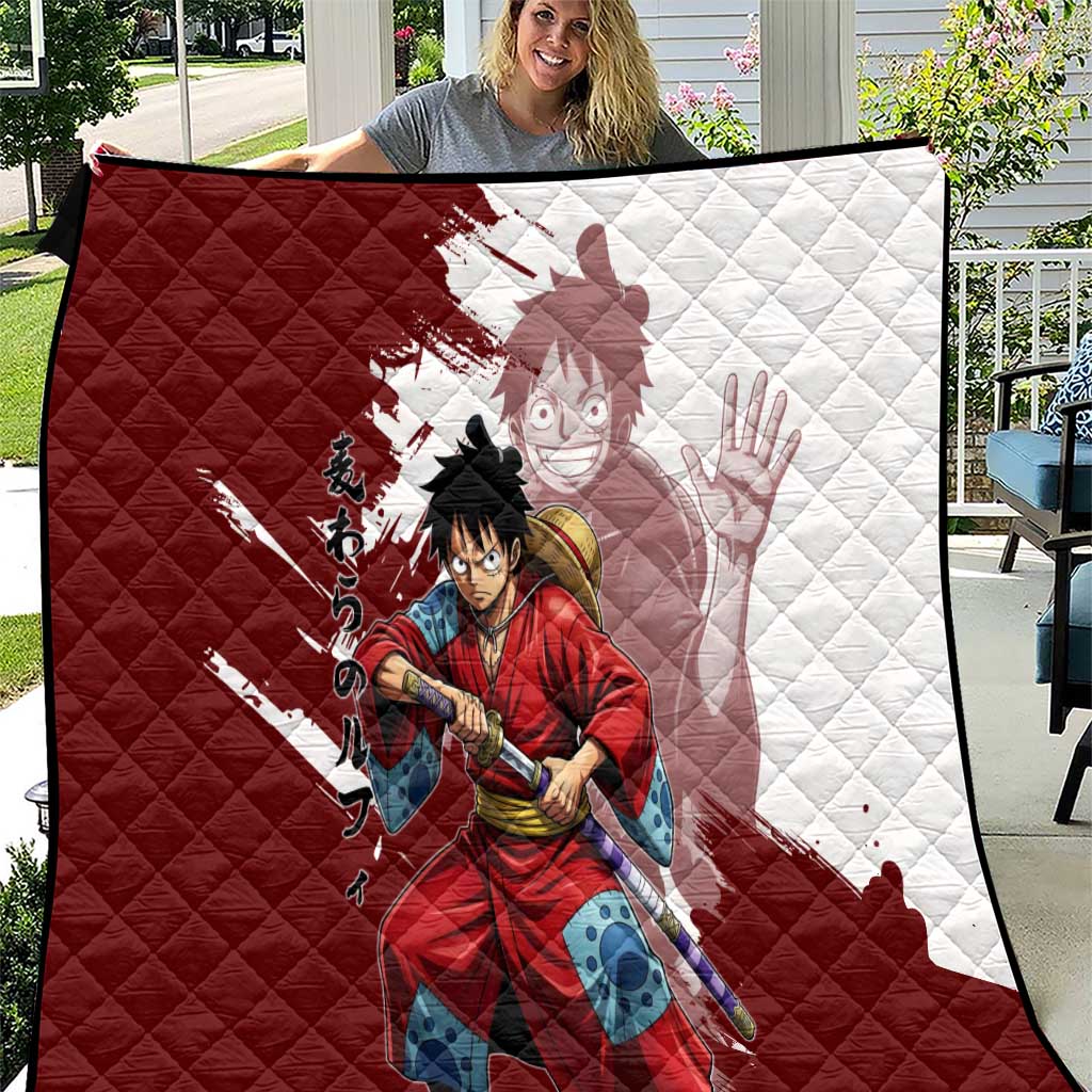Wano Samurai Luffy Quilt One Piece Warrior Straw Hat
