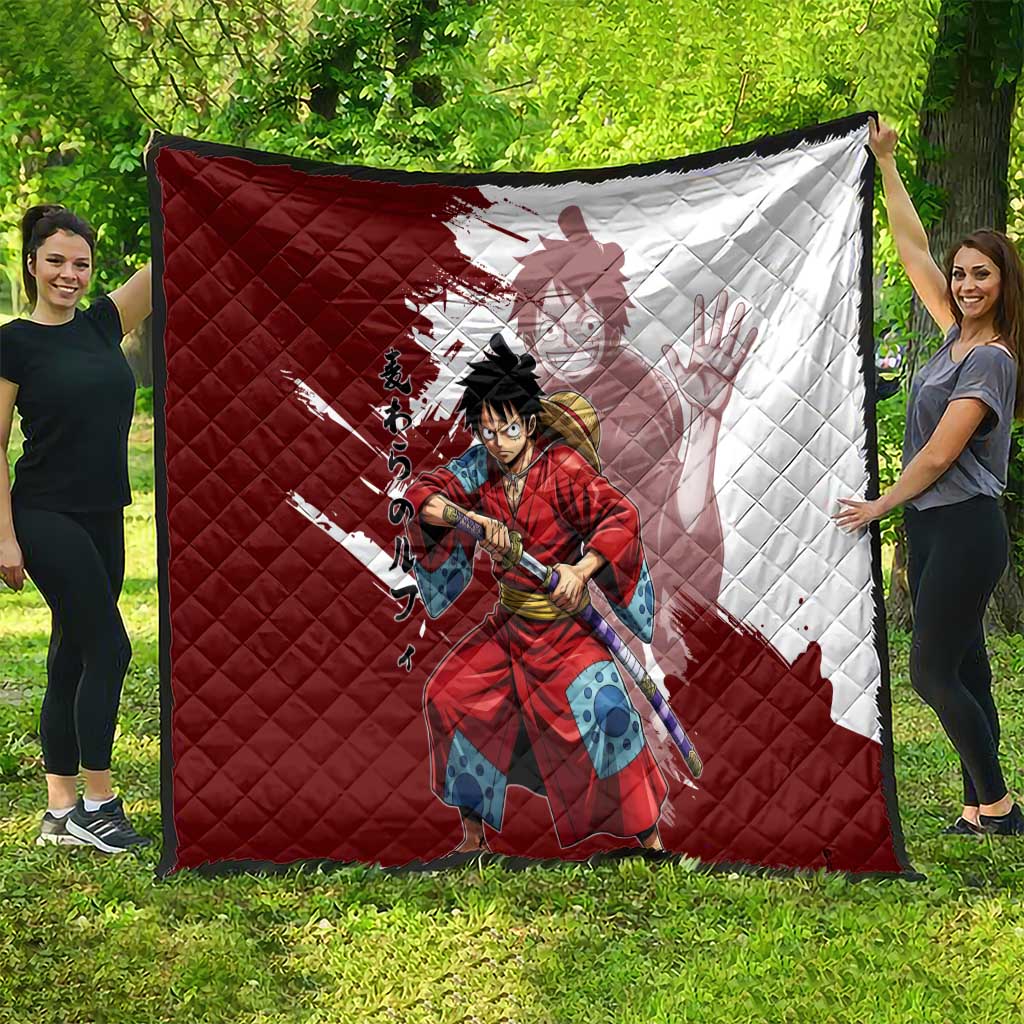Wano Samurai Luffy Quilt One Piece Warrior Straw Hat